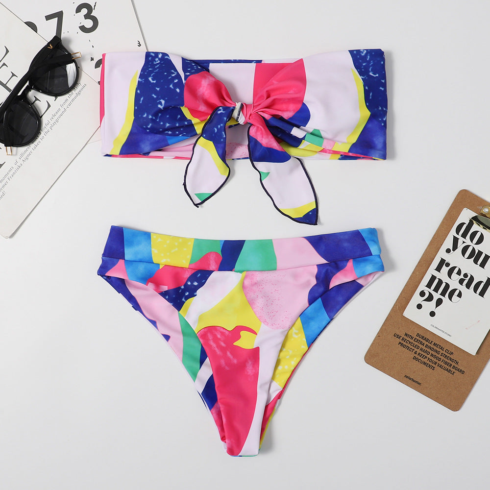 Duplex Printing Bowknot Sexy Women Split Bikini Multi-Color Triangle Beach Spring Swimsuit Swimsuit Bella Mia